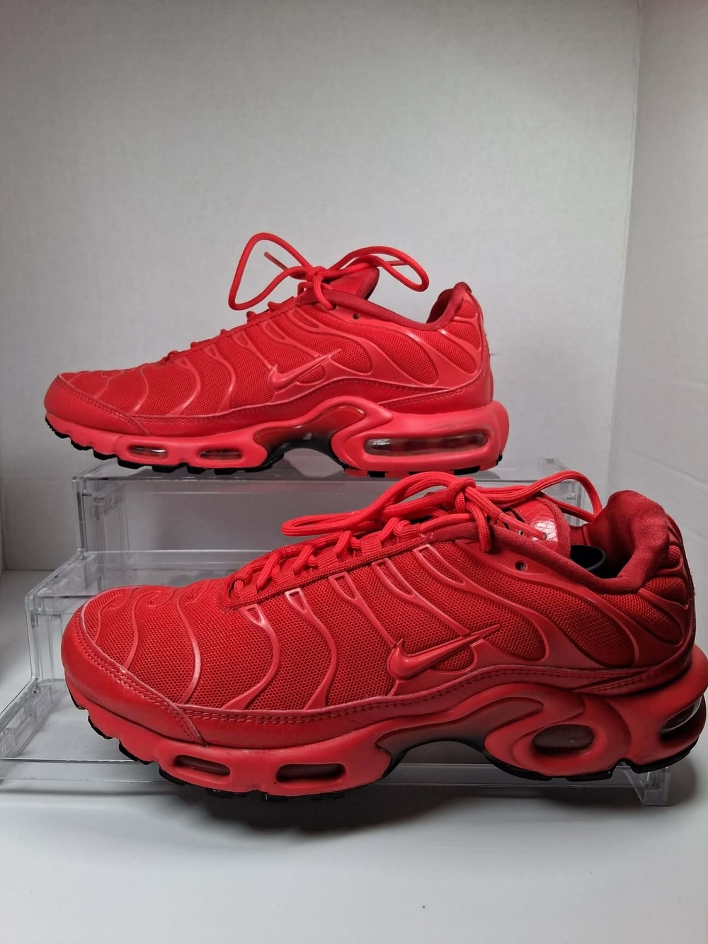 Nike Air Max Plus TN Red Breathable Mesh Lace-Up Low Top Men's AV8424-600Sz: 9.5